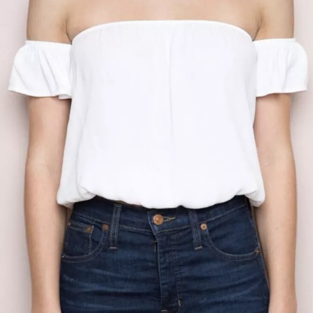 Brandy Melville Off The Shoulder Beccah Crop Top White One Size